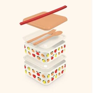 Bento Box - Studio Oh! Fruit Themed 2 Layer Bento Box with Utensils BPA FREE